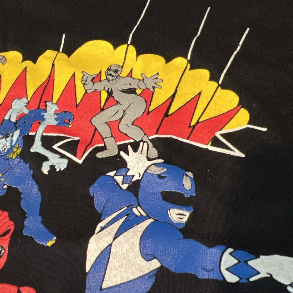 Mighty Morphin Power Rangers Vintage Kids Black T-Shirt M Youth 1990s Monster - Picture 5 of 15